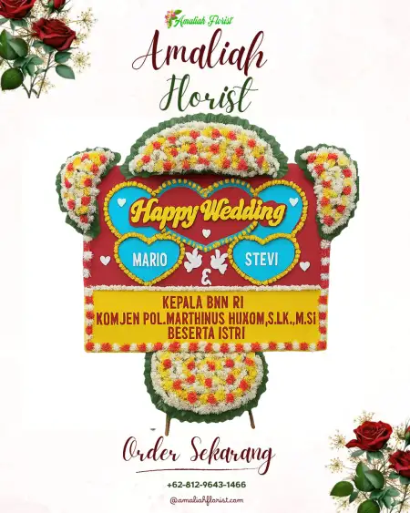 Papan Bunga Pernikahan Bakas